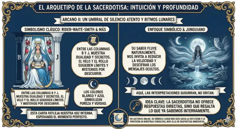 La Sacerdotisa intuición y profundidad tarot simbólico y psicológico Arquetipo de la Sacerdotisa_ Intuición y profundidad. The Zodiac Lab