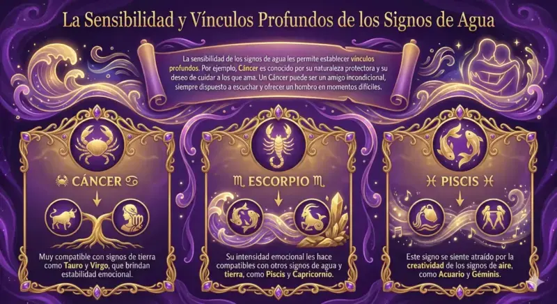 La sensibilidad y vinculos profundos de los signos de agua. Web de The Zodiac Lab