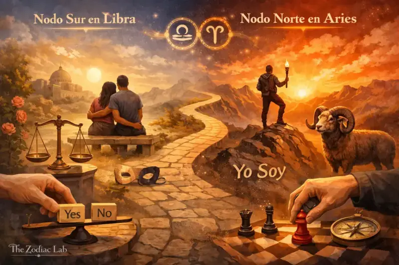 Nodos en Libra y Aries 2026. Thezodiaclab.com