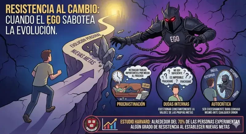 Resistencia al cambio_ cuando el ego sabotea la evolución. Ilustración de The Zodiac Lab