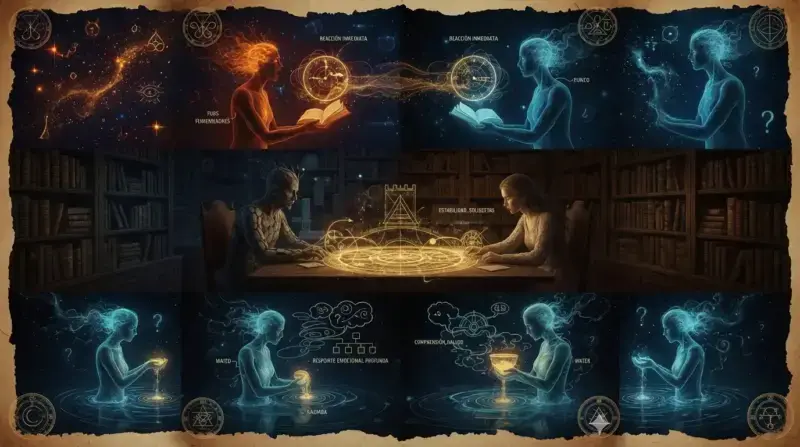 ilustración sobre la compatibilidad consciente. The Zodcia Lab