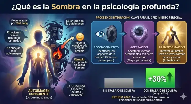 ilustración  sobre qué es la sombra en la psicología profunda. The Zodiac Lab