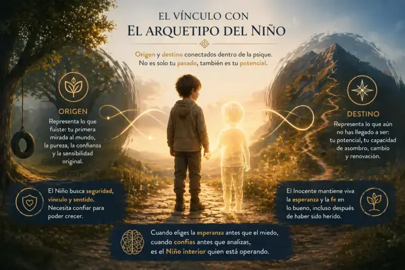 arquetipo del niño Jung niño interior inocente origen potencial crecimiento personal psicología. The Zodiac Lab