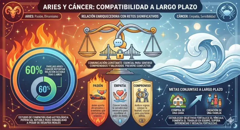 Aries y Cáncer compatibilidad a largo plazo