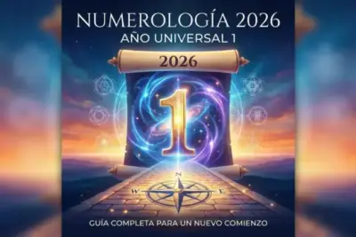 Ilustración sobre la numerología 2026.. Año universal 1